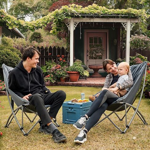 كراسي تخييم قابلة للطي من أي وقت مضى للبالغين مع ظهر مرتفع، كراسي سميكة مبطنة قابلة للطي، كرسي صحن القمر المحمول، كراسي حديقة مريحة قابلة للطي، كراسي طعام فاخرة، تدعم 250 رطلًا in Kuwait