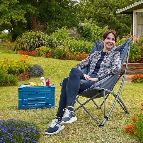 كراسي تخييم قابلة للطي من أي وقت مضى للبالغين مع ظهر مرتفع، كراسي سميكة مبطنة قابلة للطي، كرسي صحن القمر المحمول، كراسي حديقة مريحة قابلة للطي، كراسي طعام فاخرة، تدعم 250 رطلًا in Kuwait