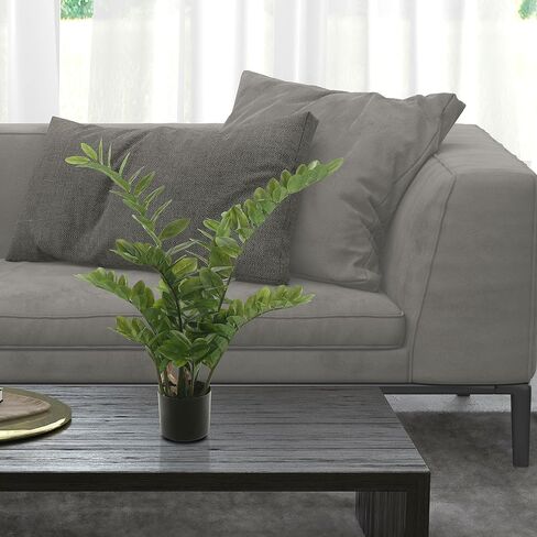 Vickerman 43'' Potted Green Zamifolia - Artificial Plant with 220 Leaves - Indoor Plant Decor - Comes in a Black Plastic Insertable Pot - Faux Houseplants - Plants for Living Room in Saudi Arabia
