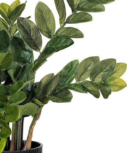 Vickerman 43'' Potted Green Zamifolia - Artificial Plant with 220 Leaves - Indoor Plant Decor - Comes in a Black Plastic Insertable Pot - Faux Houseplants - Plants for Living Room in Saudi Arabia