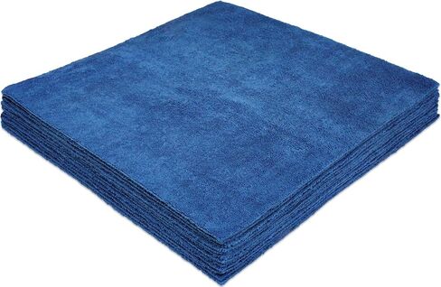 Eurow Microfiber Ultrasonic Cut Cleaning and Drying Towels, 300 GSM, 16 by 16 Inches, Black, 12-Pack in Kuwait