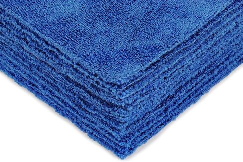 Eurow Microfiber Ultrasonic Cut Cleaning and Drying Towels, 300 GSM, 16 by 16 Inches, Black, 12-Pack in Kuwait