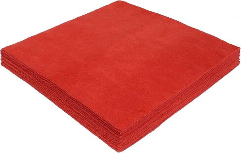 Eurow Microfiber Ultrasonic Cut Cleaning and Drying Towels, 300 GSM, 16 by 16 Inches, Black, 12-Pack in Kuwait