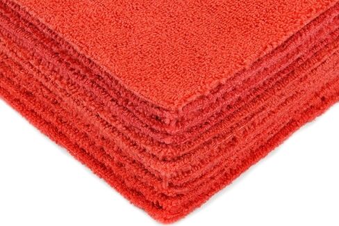 Eurow Microfiber Ultrasonic Cut Cleaning and Drying Towels, 300 GSM, 16 by 16 Inches, Black, 12-Pack in Kuwait