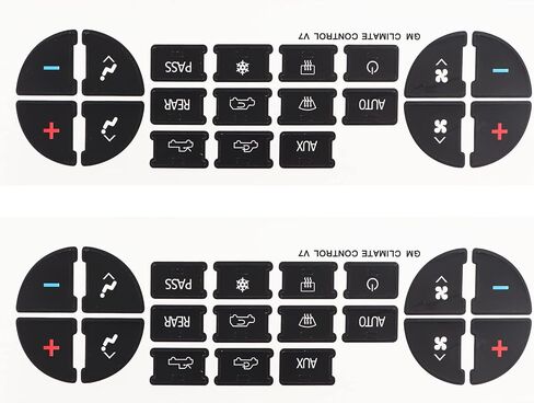 AC Dash Button Repair Kit Sticker for Chevy - Best for Fixing Ruined Faded A/C Control Buttons - Decal Replacement Fits Select 07-14 GM Vehicles & Radio Dash Buttons- Decal Replacement Stickers for SUV Truck Accessories(2 Sheets) in Saudi Arabia