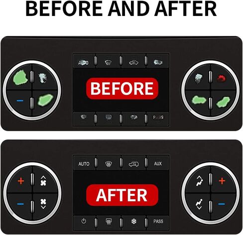 AC Dash Button Repair Kit Sticker for Chevy - Best for Fixing Ruined Faded A/C Control Buttons - Decal Replacement Fits Select 07-14 GM Vehicles & Radio Dash Buttons- Decal Replacement Stickers for SUV Truck Accessories(2 Sheets) in Saudi Arabia