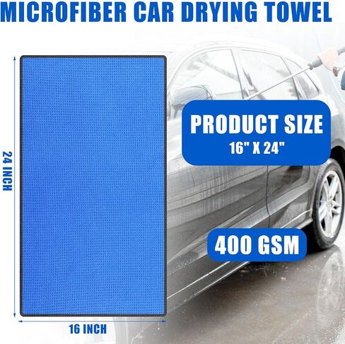 SmoothNovelty 12 Pcs Car Drying Towels 16 x 24 Inch Microfiber Drying Towel with Soft Edges Car Microfiber Cleaning Cloth Lint Free Scratch Free Absorbent Microfiber Towels for Cars Detailing (Blue) in Saudi Arabia