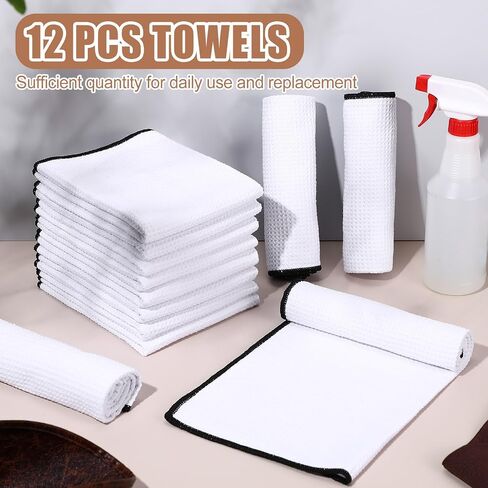 SmoothNovelty 12 Pcs Car Drying Towels 16 x 24 Inch Microfiber Drying Towel with Soft Edges Car Microfiber Cleaning Cloth Lint Free Scratch Free Absorbent Microfiber Towels for Cars Detailing (Blue) in Saudi Arabia