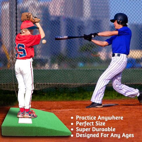 تلة رمي محمولة من Supvision بدون مقبض مقاس 30 × 30 × 4 بوصة تلة أباريق تدريب الشباب مع مطاط رمي منظم للتدريب والممارسة في لعبة البيسبول الداخلية والخارجية in Kuwait