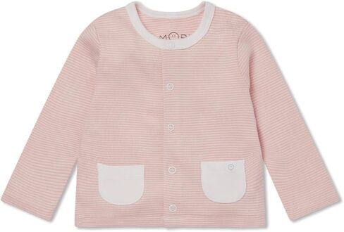 MORI Baby Yoga Pants & Cardigan Set in Blush Stripe - Comfort Unisex Trousers with Pockets and Easy Snap Closure - 3-6 Months in Saudi Arabia