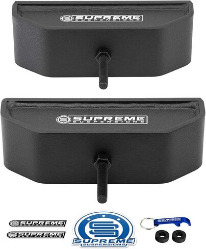 كتل الرفع الأمامية المعلقة ببراءة اختراع أمريكية متوافقة مع 1980-2004 Ford F250 / F350 Super Duty و1999-2004 Ford Excursion 4WD | كتل رفع التسوية الأمامية مقاس 2.5 بوصة in Saudi Arabia