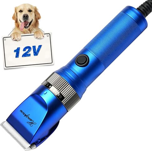 Dog Clippers for Grooming Dog Grooming Clippers，Professional 12V Dog Clippers for Thick Coats Corded Pet Trimmer Dog Hair Clippers with Guard Combs Brush for Dogs Cats in Kuwait