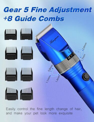 Dog Clippers for Grooming Dog Grooming Clippers，Professional 12V Dog Clippers for Thick Coats Corded Pet Trimmer Dog Hair Clippers with Guard Combs Brush for Dogs Cats in Kuwait
