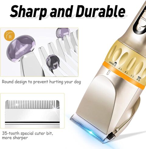 WaggyTech ماكينة قص شعر الحيوانات الأليفة بقوة 12 فولت، مجموعة تشذيب شعر الحيوانات الأليفة، ماكينة قص شعر احترافية للحيوانات الأليفة للقطط والكلاب والأغنام متوسطة الحجم in Kuwait
