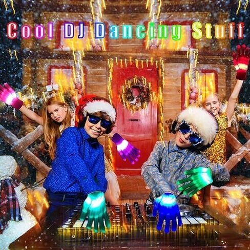 COTRUERE 12 Color Led Light up Gloves Cool Finger Flashing Toys Rave Party Favor Gifts for Boys Girls Halloween Christmas Easter Basket Birthday Parties for Kids Teens Adults（1 Pair） in Kuwait