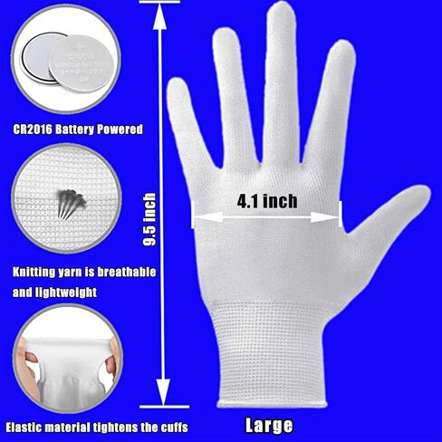 COTRUERE 12 Color Led Light up Gloves Cool Finger Flashing Toys Rave Party Favor Gifts for Boys Girls Halloween Christmas Easter Basket Birthday Parties for Kids Teens Adults（1 Pair） in Kuwait