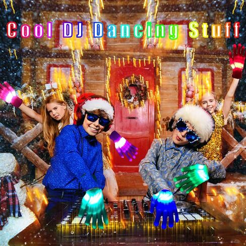 COTRUERE 12 Color Led Light up Gloves Cool Finger Flashing Toys Rave Party Favor Gifts for Boys Girls Halloween Christmas Easter Basket Birthday Parties for Kids Teens Adults（1 Pair） in Kuwait