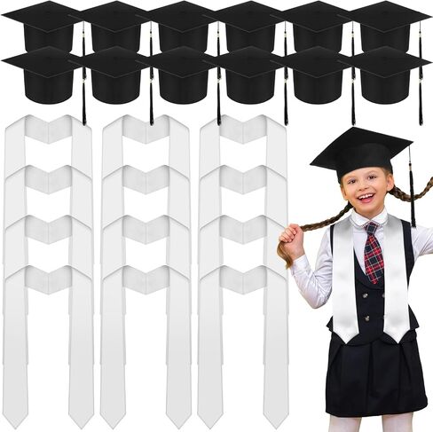 مجموعة 24 قطعة من قبعات التخرج لمرحلة ما قبل المدرسة 2024، 12 قبعة تخرج للجنسين في مرحلة ما قبل المدرسة مع شرابة و12 قبعة تخرج للتخرج في مرحلة ما قبل المدرسة in Kuwait