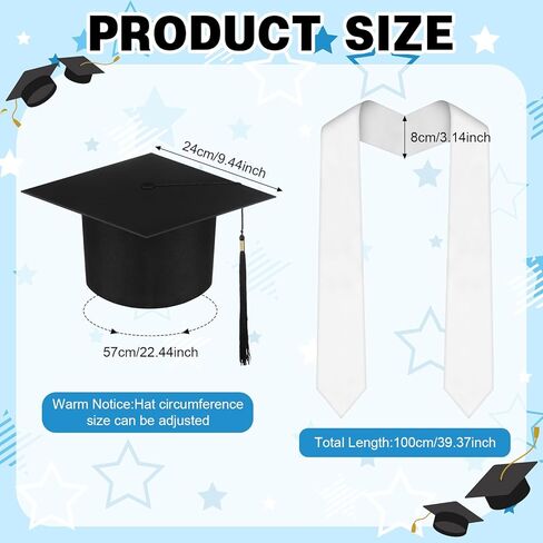 مجموعة 24 قطعة من قبعات التخرج لمرحلة ما قبل المدرسة 2024، 12 قبعة تخرج للجنسين في مرحلة ما قبل المدرسة مع شرابة و12 قبعة تخرج للتخرج في مرحلة ما قبل المدرسة in Kuwait