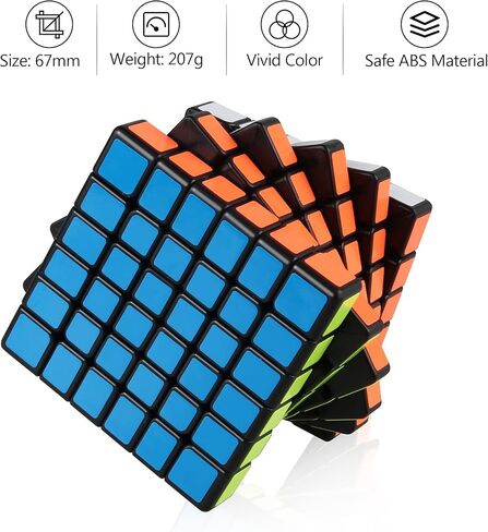 D-FantiX Cubing Classroom Meilong 6x6 مكعب السرعة 6x6x6 لعبة ألغاز المكعب السحري باللون الأسود in Saudi Arabia