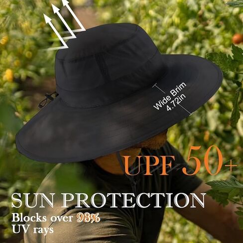 المنزل تفضل UPF50 + رجل قبعة الشمس واسعة حافة قبعة الصيد طوي كبيرة حافة الأشعة فوق البنفسجية حماية قبعة الشمس للرجال النساء الشاطئ البستنة in Saudi Arabia