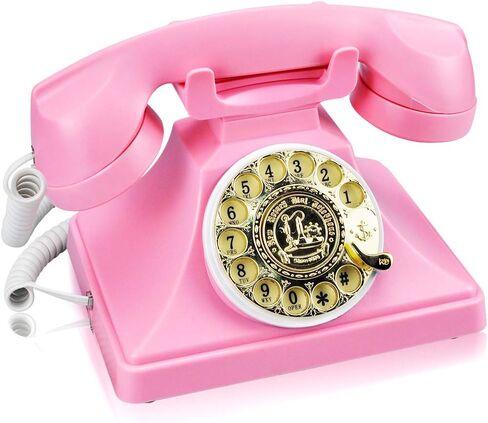 Retro Rotary Landline Phone for Home, Vintage Rotary Dial Phone Old Fashion Telephone Corded Phone with Hands Free Function(Retro Black) in Saudi Arabia