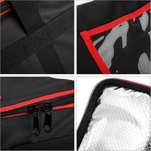 ZOOFOX Insulated Food Delivery Bag, 22" x 13" x 12" Large Waterproof Catering Supply Bag with Zipper and Handle, Reusable Food Warmer Bag for Uber Eats, Doordash, Restaurants, Catering in Kuwait