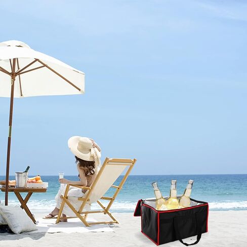 ZOOFOX Insulated Food Delivery Bag, 22" x 13" x 12" Large Waterproof Catering Supply Bag with Zipper and Handle, Reusable Food Warmer Bag for Uber Eats, Doordash, Restaurants, Catering in Kuwait