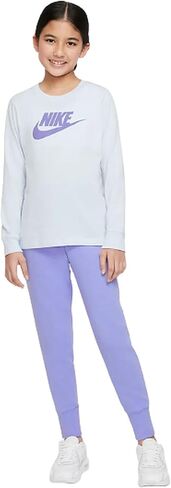 Nike Girls' Sportswear Basic Futura Long Sleeve Graphic T-Shirt (Large, Football Grey) in Saudi Arabia