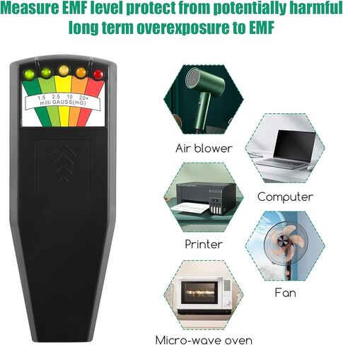 LED EMF Meter Magnetic Field Detector Ghost Hunting Paranormal Equipment Detector Portable EMF Reader Tester for Home EMF Inspections, Office & Outdoor Ghost Field Monitor Counter(Orange) in Saudi Arabia