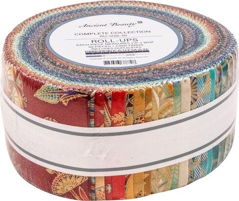 Ancient Beauty Roll Up 40 شريط جيلي رول مقاس 2.5 بوصة من Robert Kaufman Fabrics RU-1226-40 in Saudi Arabia