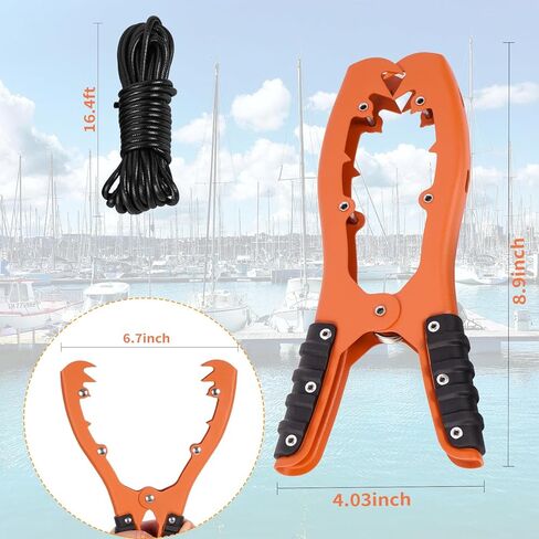 Ziopetru Kayak Brush Gripper، قبضة مرساة كاياك مع حبل مرساة مقاوم للماء بطول 16 قدم وفم مشبك حاد، قبضة مرساة زورق كاياك مع قبضة مطاطية in Kuwait
