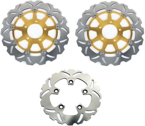 TARAZON Full Set Front & Rear Brake Disc Rotor + Pads for Suzuki GSXR 600 97-03 GSXR 750 00-03 in Kuwait