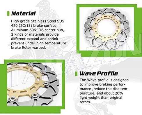 TARAZON Full Set Front & Rear Brake Disc Rotor + Pads for Suzuki GSXR 600 97-03 GSXR 750 00-03 in Kuwait