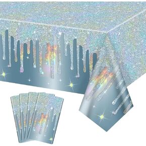 4 Pack Rose Gold Table Cloths, 51 x 86 inches Rose Gold Glitter Tablecloth for Girls and Women 16th 18th 21st 30th 40th Birthday Weddings in Kuwait