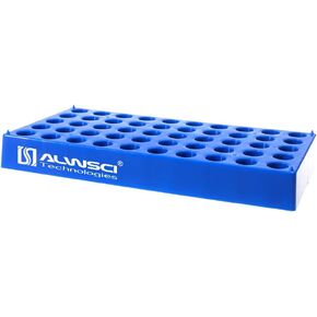 (1 Pack) ALWSCI Vial Rack, Lab HPLC Vial Holder, 12 mm Vial Tray Holder 50 Well Stackable, Blue Tube Rack for 2 ml Autosampler Vial in Kuwait