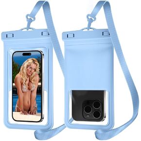 حقيبة جافة للهاتف الخلوي، حافظة كبيرة مقاومة للماء لهاتف iPhone 15 14 13 Pro Max، معتمدة من IPX8 وخفيفة الوزن، حقيبة هاتف مقاومة للماء وملحقات السفر لقضاء العطلات، عبوة واحدة - أسود - 8.3 بوصة in Kuwait