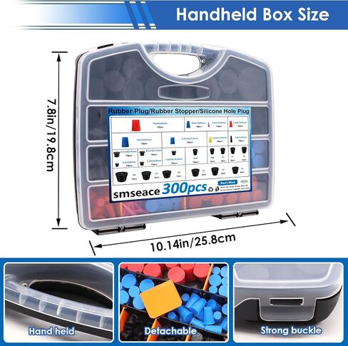 smseace 60Pcs Rubber Plugs 8-Sizes Silicone Rubber Tapered Plug Kit 1/16 Inch to 5/8 Inch High Temp Silicone Rubber Plug for Coating, Hole Plugs, Painting Protection Silicone Rubber Stopper Plug in Saudi Arabia