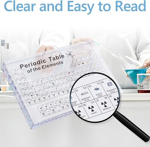 NLShan Periodic Table with Real Elements: Acrylic Periodic Table Display for Teaching - Chemistry Gift for Students, Teachers & Science Lovers in Kuwait