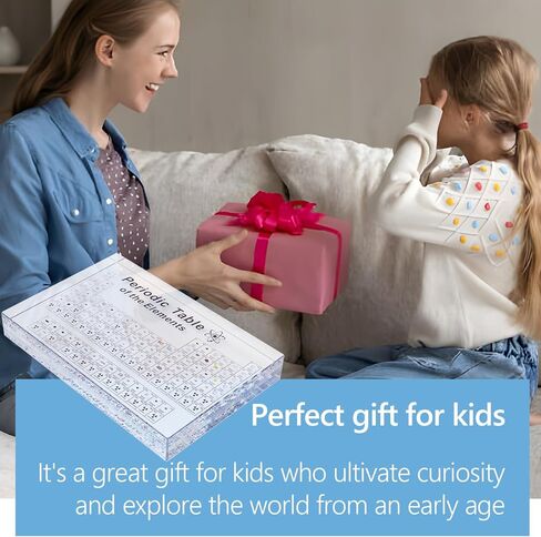 NLShan Periodic Table with Real Elements: Acrylic Periodic Table Display for Teaching - Chemistry Gift for Students, Teachers & Science Lovers in Kuwait