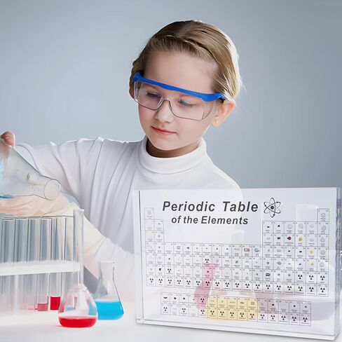 NLShan Periodic Table with Real Elements: Acrylic Periodic Table Display for Teaching - Chemistry Gift for Students, Teachers & Science Lovers in Kuwait
