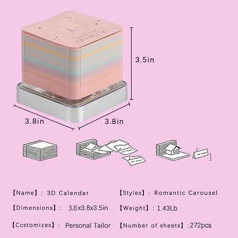 3D Art Calendar Memo Pad 2025, Creative Time Piece Calendar Magic Castle Rip Away Paper Carving Sticky DIY Note in Kuwait