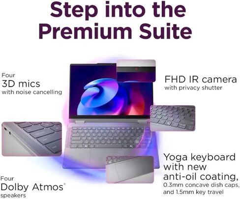 Lenovo IdeaPad Slim 15.6 inch FHD Touch Laptop | AMD Ryzen 7-7730U(Beat i7-1355U) | AMD Radeon Graphics| Fingerprint | Backlit | 16GB RAM | 512GB SSD | Windows 11 Home | Bundle with Stylus Pen in Saudi Arabia