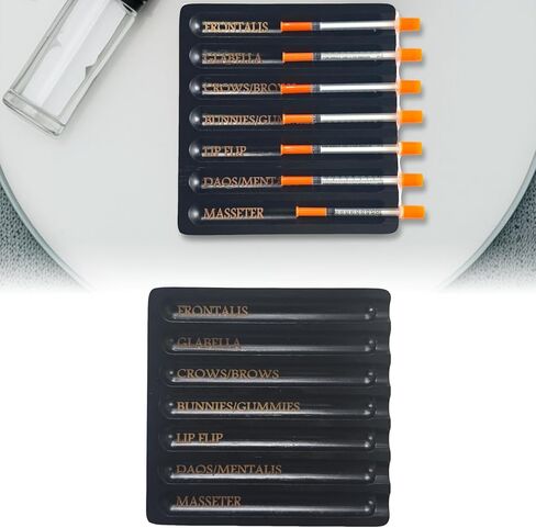 Aesthetic Practitioner Syringe Tray with Slot Label, Bamboo Aesthetic Physician Syringe Preparation Tray, Syringe Tray for Aestheticians and Nurses, Syringe Storage Tray with 7 Flutes in Kuwait