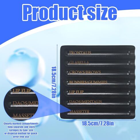 Aesthetic Practitioner Syringe Tray with Slot Label, Bamboo Aesthetic Physician Syringe Preparation Tray, Syringe Tray for Aestheticians and Nurses, Syringe Storage Tray with 7 Flutes in Kuwait