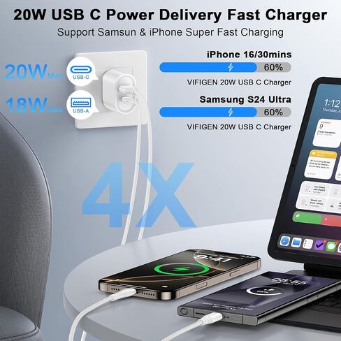 Samsung Fast Charger Block Type C for Samsung Galaxy S24 FE S24 Ultra S24+ A16 5G A15 5G A35 A55 A54 A14 A25 A53 S23 FE S22 S21,Google Pixel 9 Pro XL,USB C Wall Charger Android Plug 6FT USB C Cable in Kuwait