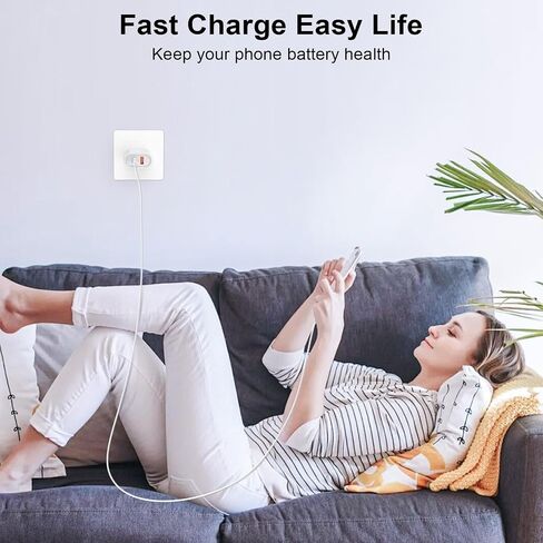 Samsung Fast Charger Block Type C for Samsung Galaxy S24 FE S24 Ultra S24+ A16 5G A15 5G A35 A55 A54 A14 A25 A53 S23 FE S22 S21,Google Pixel 9 Pro XL,USB C Wall Charger Android Plug 6FT USB C Cable in Kuwait