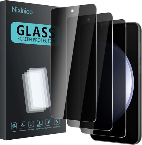 3 Pack Privacy Screen Protector for Samsung Galaxy S24 Ultra, Anti Spy Tempered Glass 9H Hardness, Black Protector Anti Spy, Bubble Free, Anti-Scratch in Kuwait