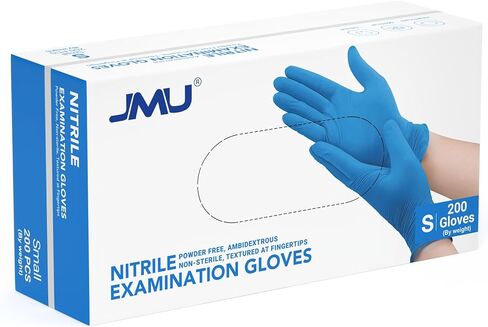 JMU 200 Medical Nitrile Gloves Medium, 3.5 Mil Nitrile Exam Gloves Disposable Latex-Free, Blue in Kuwait