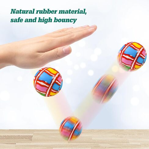 كرات نطاط للأطفال 24 قطعة 7 أنماط 32 مم من ألعاب الكرات المرتدة عالية الحفلات لحفلات أعياد الميلاد ، وفضلات الحفلات والهدايا في الفصل الدراسي in Kuwait